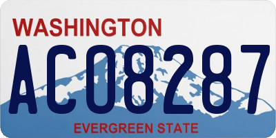 WA license plate ACO8287