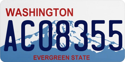 WA license plate ACO8355