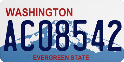 WA license plate ACO8542