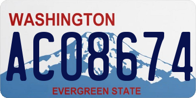 WA license plate ACO8674