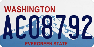 WA license plate ACO8792