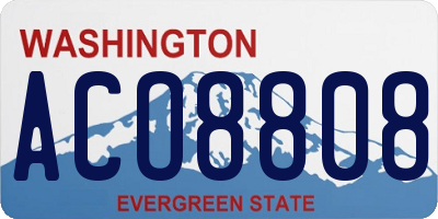 WA license plate ACO8808