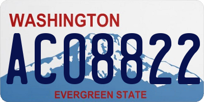 WA license plate ACO8822
