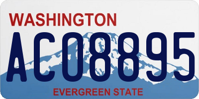 WA license plate ACO8895
