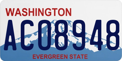 WA license plate ACO8948