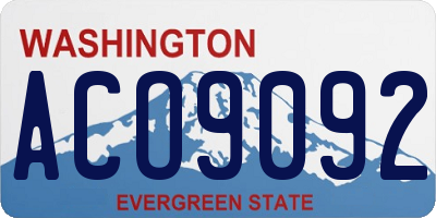 WA license plate ACO9092
