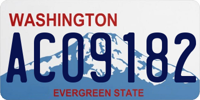 WA license plate ACO9182