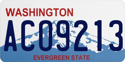 WA license plate ACO9213