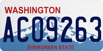 WA license plate ACO9263