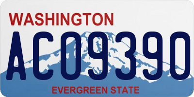 WA license plate ACO9390