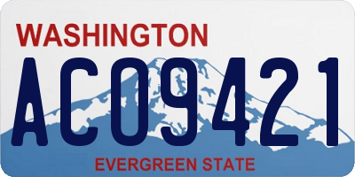 WA license plate ACO9421