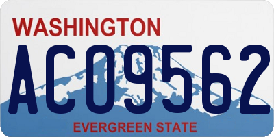 WA license plate ACO9562