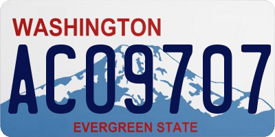 WA license plate ACO9707
