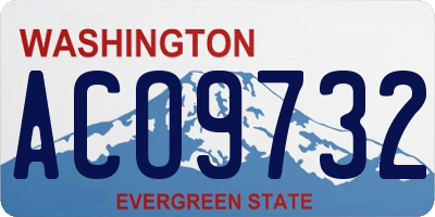 WA license plate ACO9732