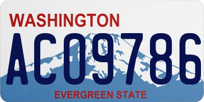 WA license plate ACO9786