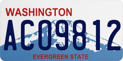 WA license plate ACO9812