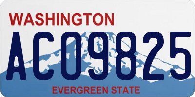 WA license plate ACO9825