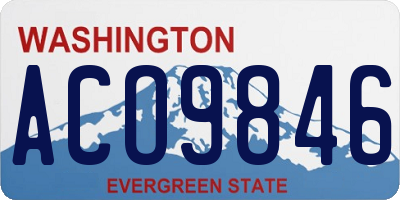 WA license plate ACO9846