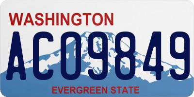WA license plate ACO9849