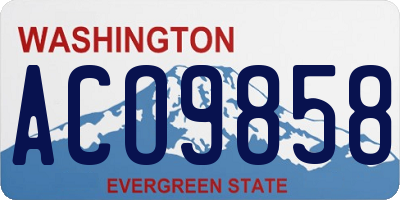 WA license plate ACO9858