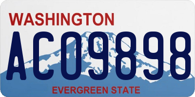 WA license plate ACO9898