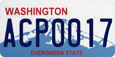 WA license plate ACP0017