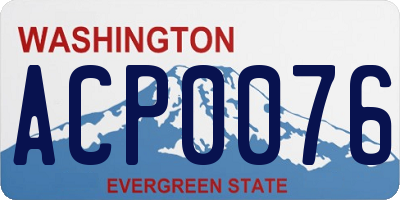 WA license plate ACP0076