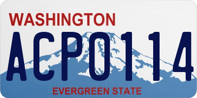 WA license plate ACP0114