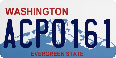 WA license plate ACP0161