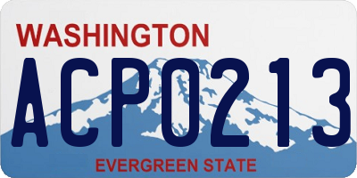 WA license plate ACP0213