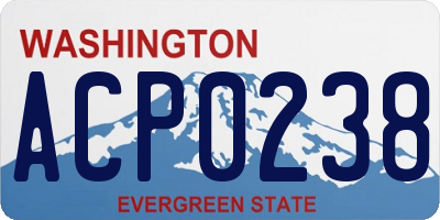 WA license plate ACP0238