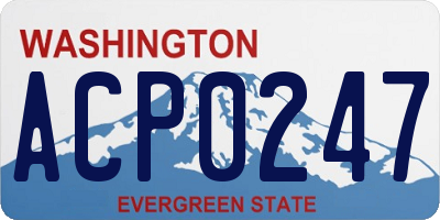 WA license plate ACP0247
