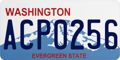WA license plate ACP0256