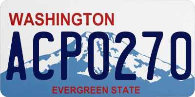 WA license plate ACP0270