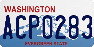 WA license plate ACP0283