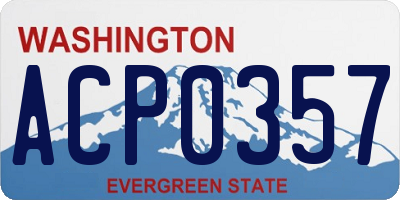 WA license plate ACP0357