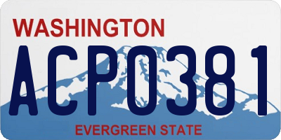 WA license plate ACP0381