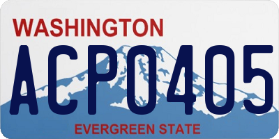 WA license plate ACP0405
