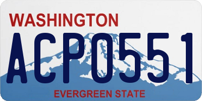 WA license plate ACP0551