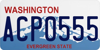 WA license plate ACP0555