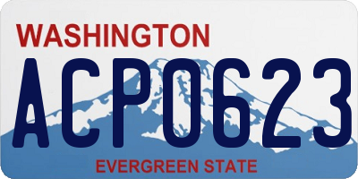 WA license plate ACP0623