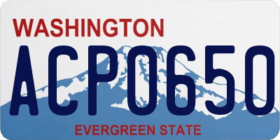 WA license plate ACP0650