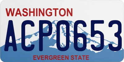 WA license plate ACP0653
