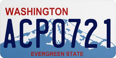 WA license plate ACP0721