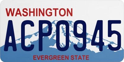 WA license plate ACP0945