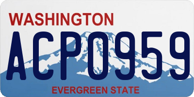 WA license plate ACP0959