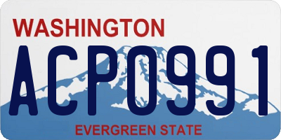 WA license plate ACP0991