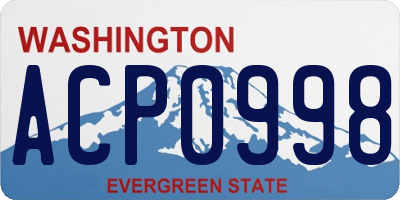 WA license plate ACP0998