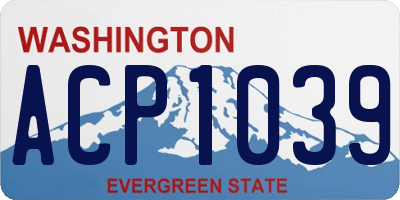 WA license plate ACP1039