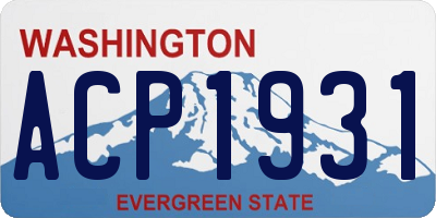 WA license plate ACP1931